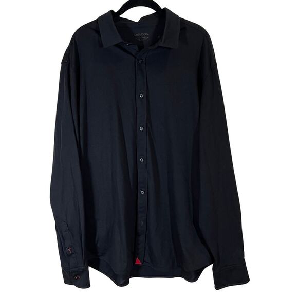 UNTUCKIT Mens' Cotton Knit Button Down Black Stone Long Sleeve Shirt size XXL - Picture 1 of 7